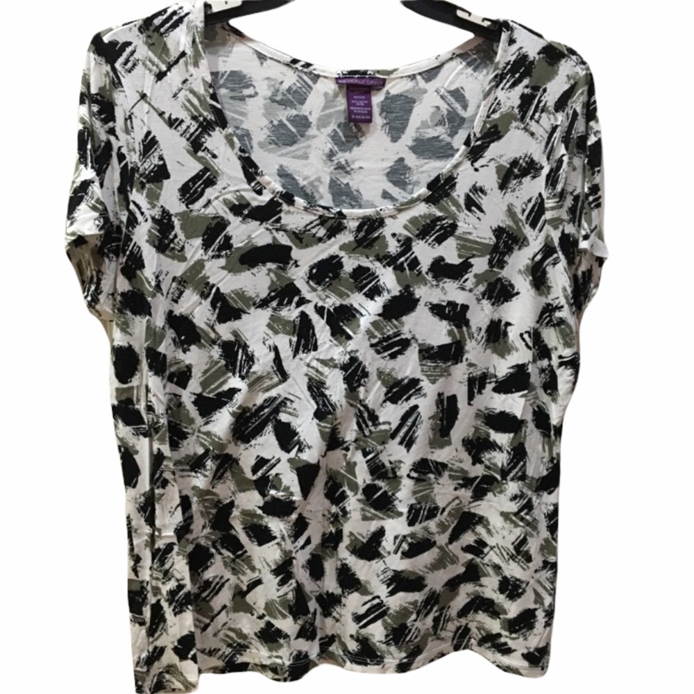 Beverly Drive Black Gray Pattern Top 16 18